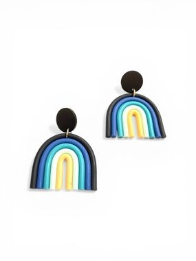 UShaped Earrings Rainbow Design
